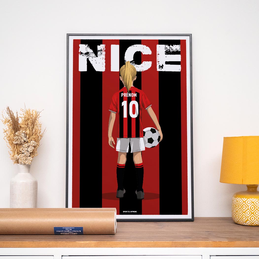 Affiche Foot Nice - Enfant Personnalisée