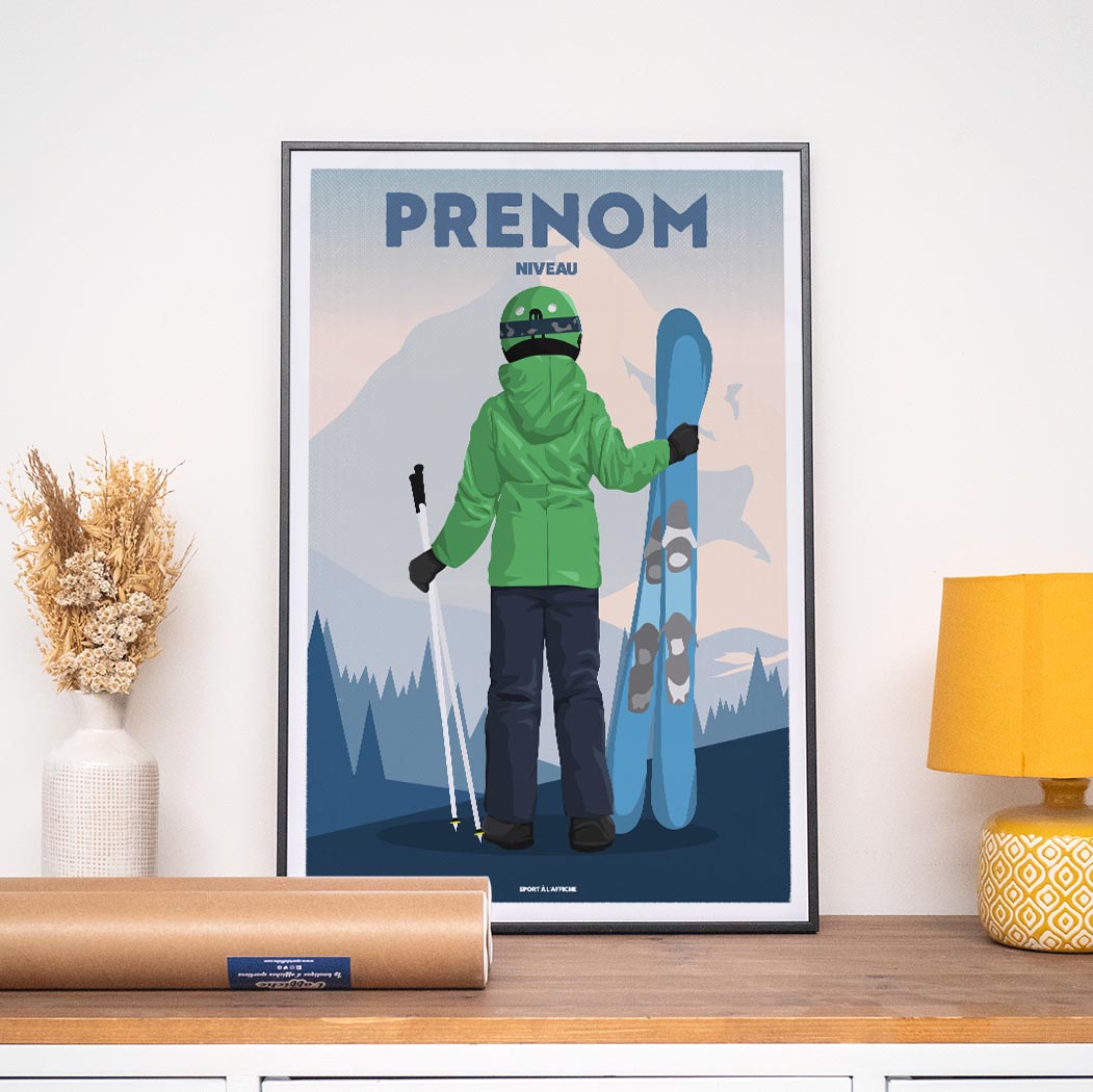 Affiche Ski - Enfant Personnalisé