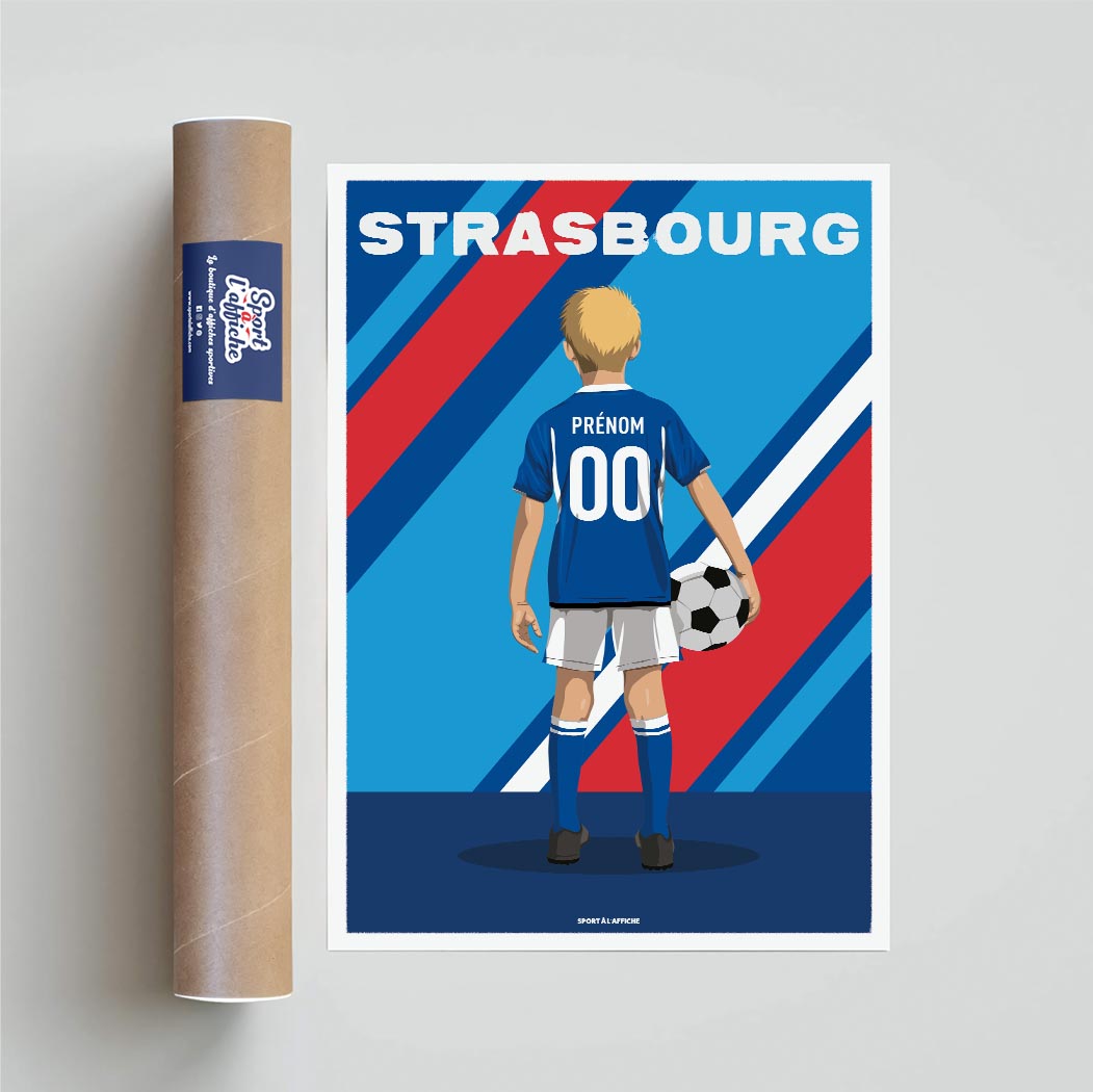 Affiche Foot Strasbourg - Enfant Personnalisé