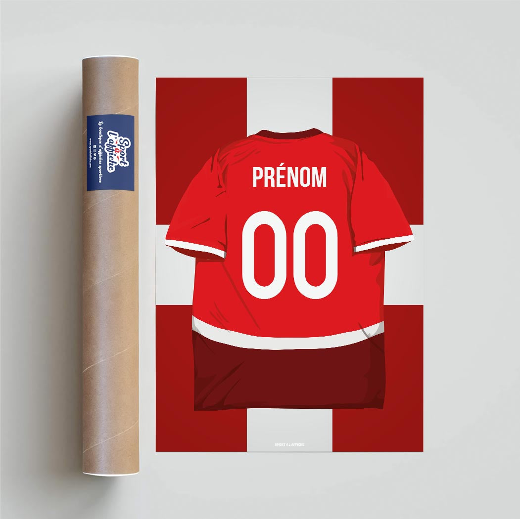 Affiche Foot Suisse - Maillot Personnalisé