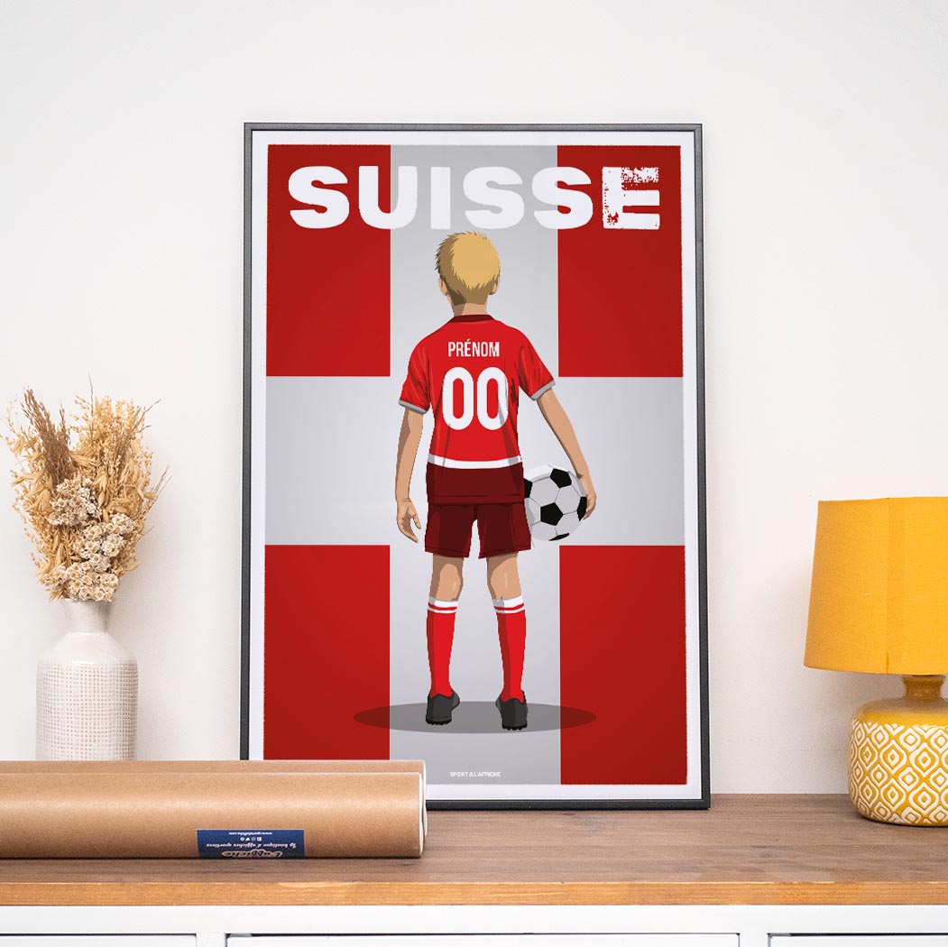 Affiche Foot Suisse - Enfant Personnalisé
