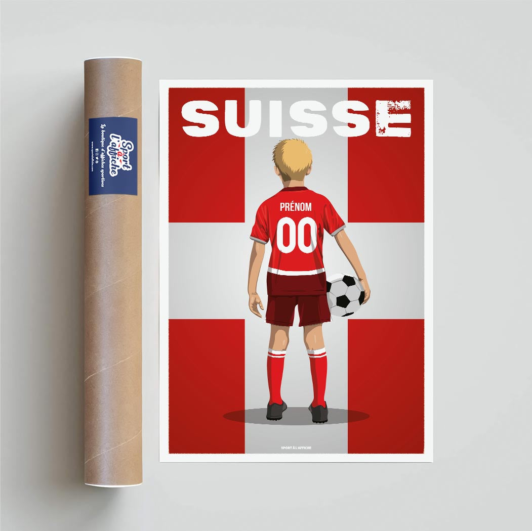 Affiche Foot Suisse - Enfant Personnalisé