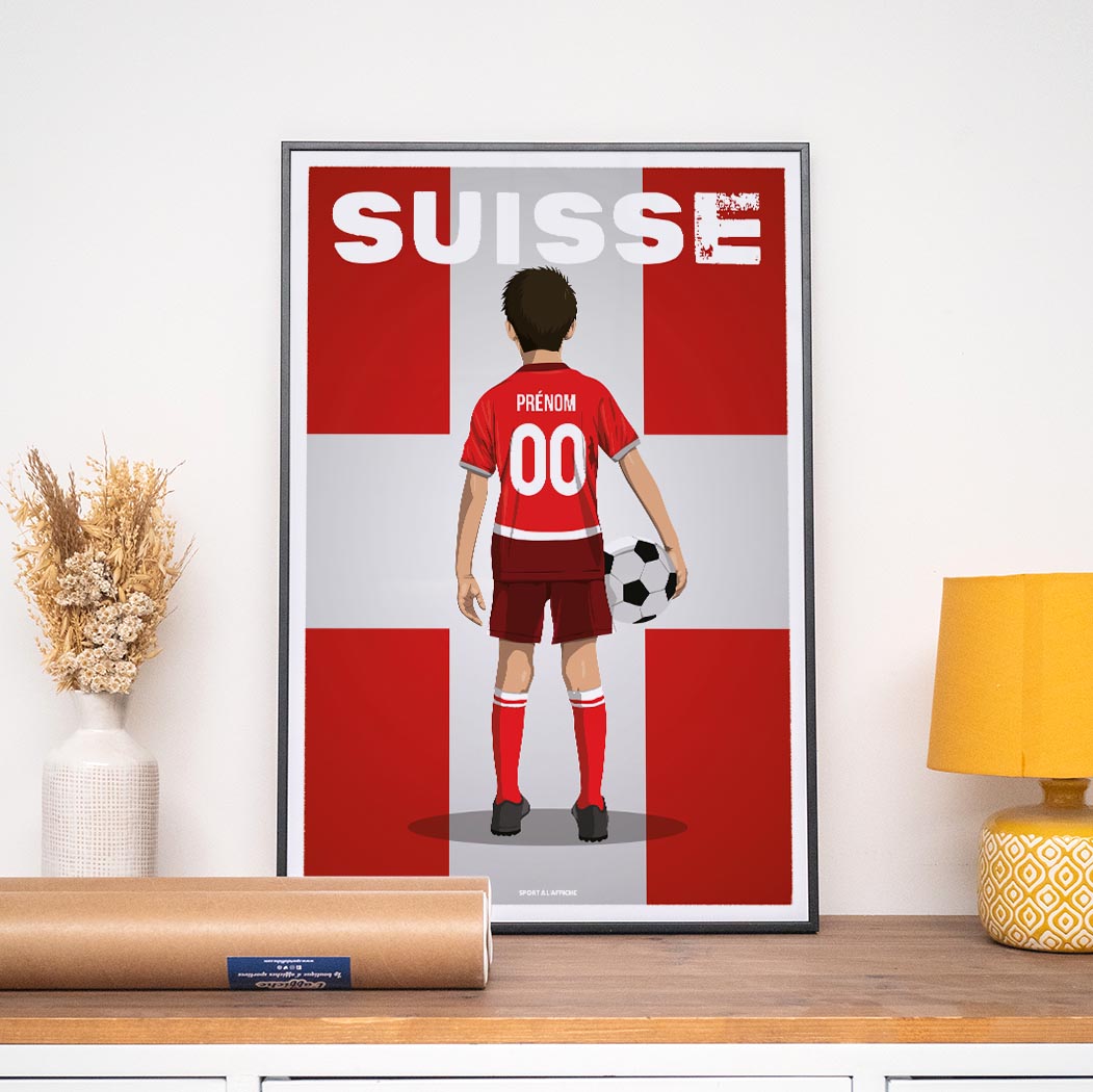 Affiche Foot Suisse - Enfant Personnalisé