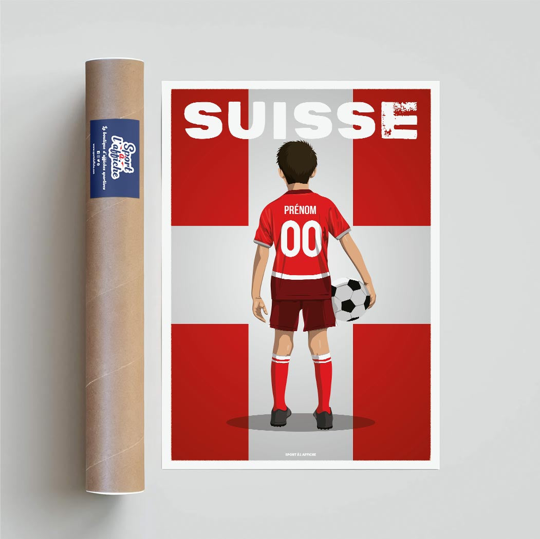 Affiche Foot Suisse - Enfant Personnalisé