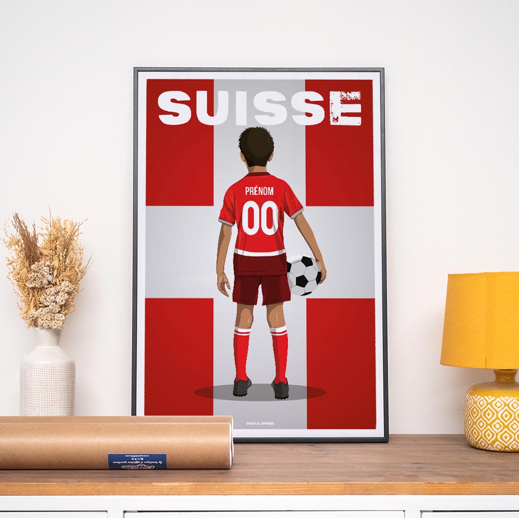 Affiche Foot Suisse - Enfant Personnalisé