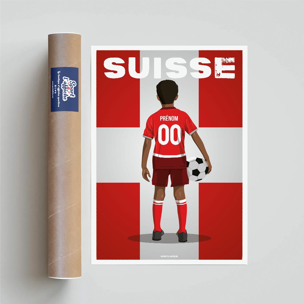 Affiche Foot Suisse - Enfant Personnalisé