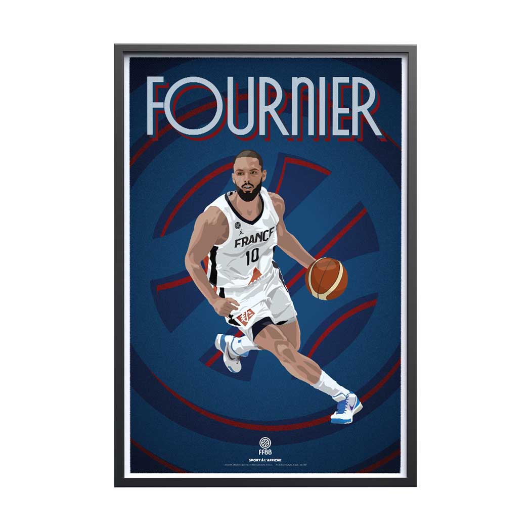 Affiche Team France Basket - Evan Fournier