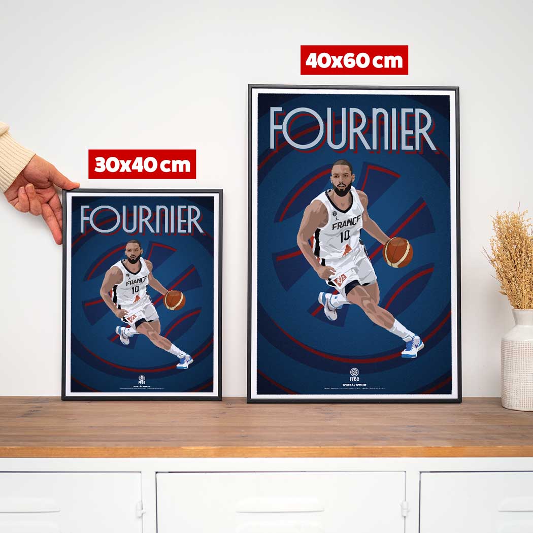 Affiche Team France Basket - Evan Fournier