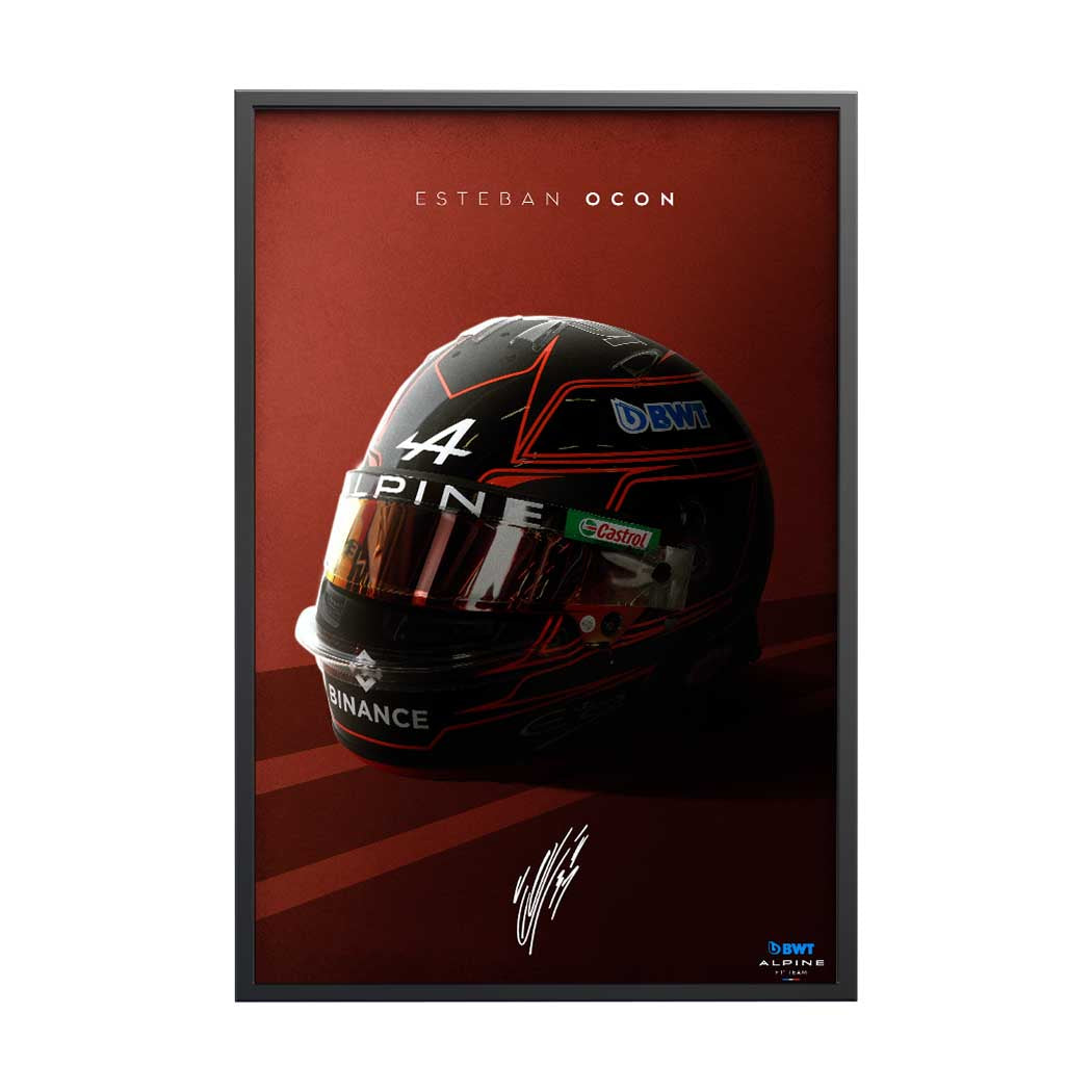 Affiche BWT Alpine F1 Team 2023 - Casque Esteban Ocon