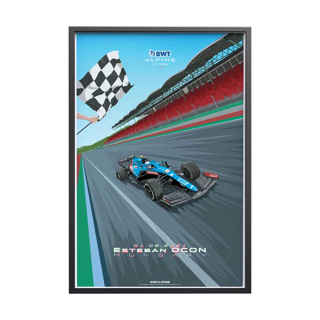 Affiche Formule 1 Affiche Alpine F1 Team Victoire Ocon Budapest affiche-formule-1-affiche-alpine-f1-team-victoire-ocon-budapest