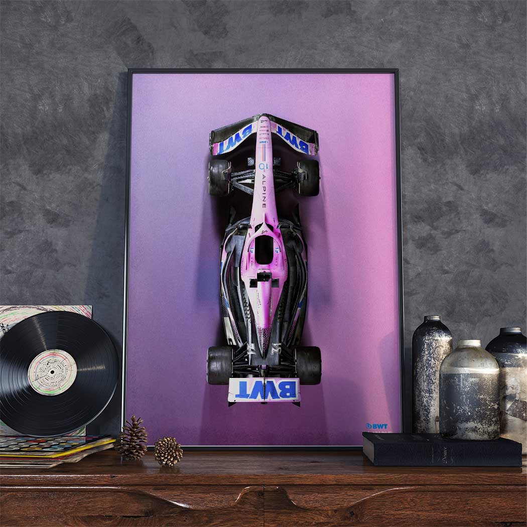 Affiche BWT Alpine F1 Team 2023 - A523 - Edition Limitée Rose (100ex)