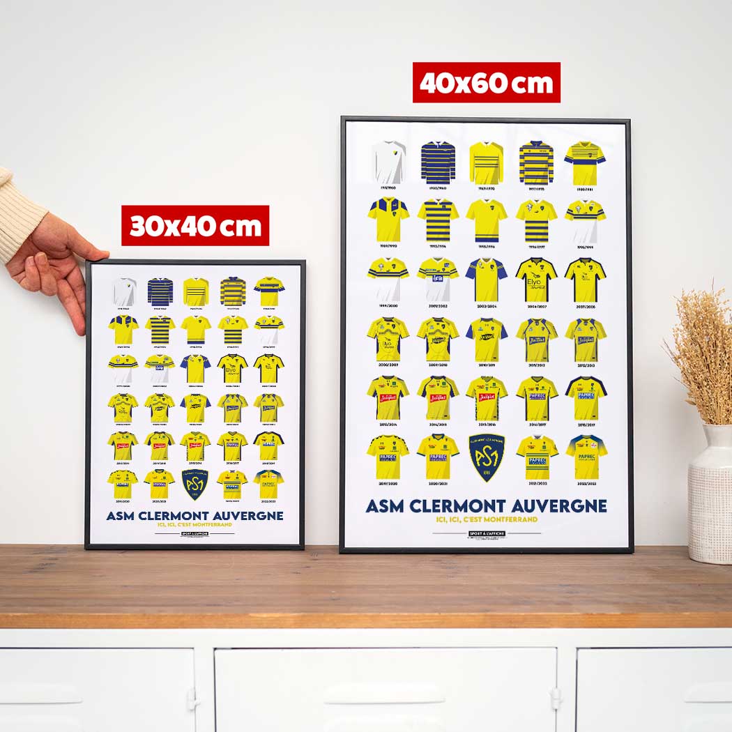 Affiche ASM Clermont Auvergne - Maillots Historiques