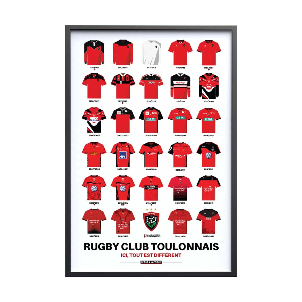 Affiche RC Toulon - Maillots Historiques
