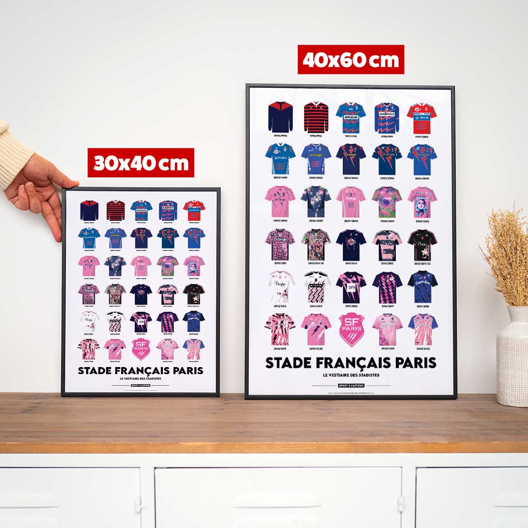 Affiche Stade Français Paris - Maillots Historiques