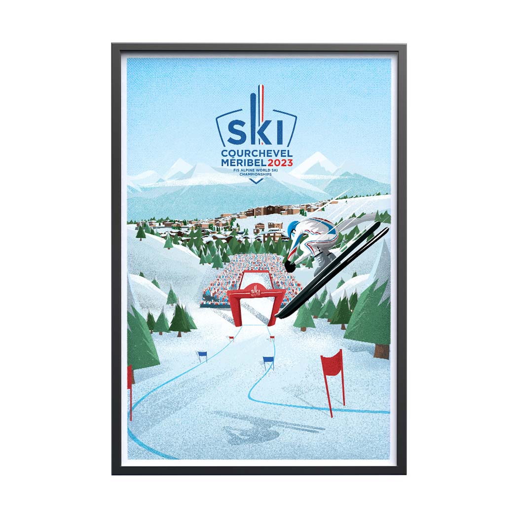 Affiche Courchevel-Méribel 2023 - Championnats du Monde de ski alpin 2023