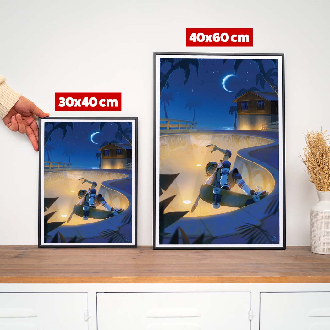 Affiche Skate - "Ride de nuit" by Losty