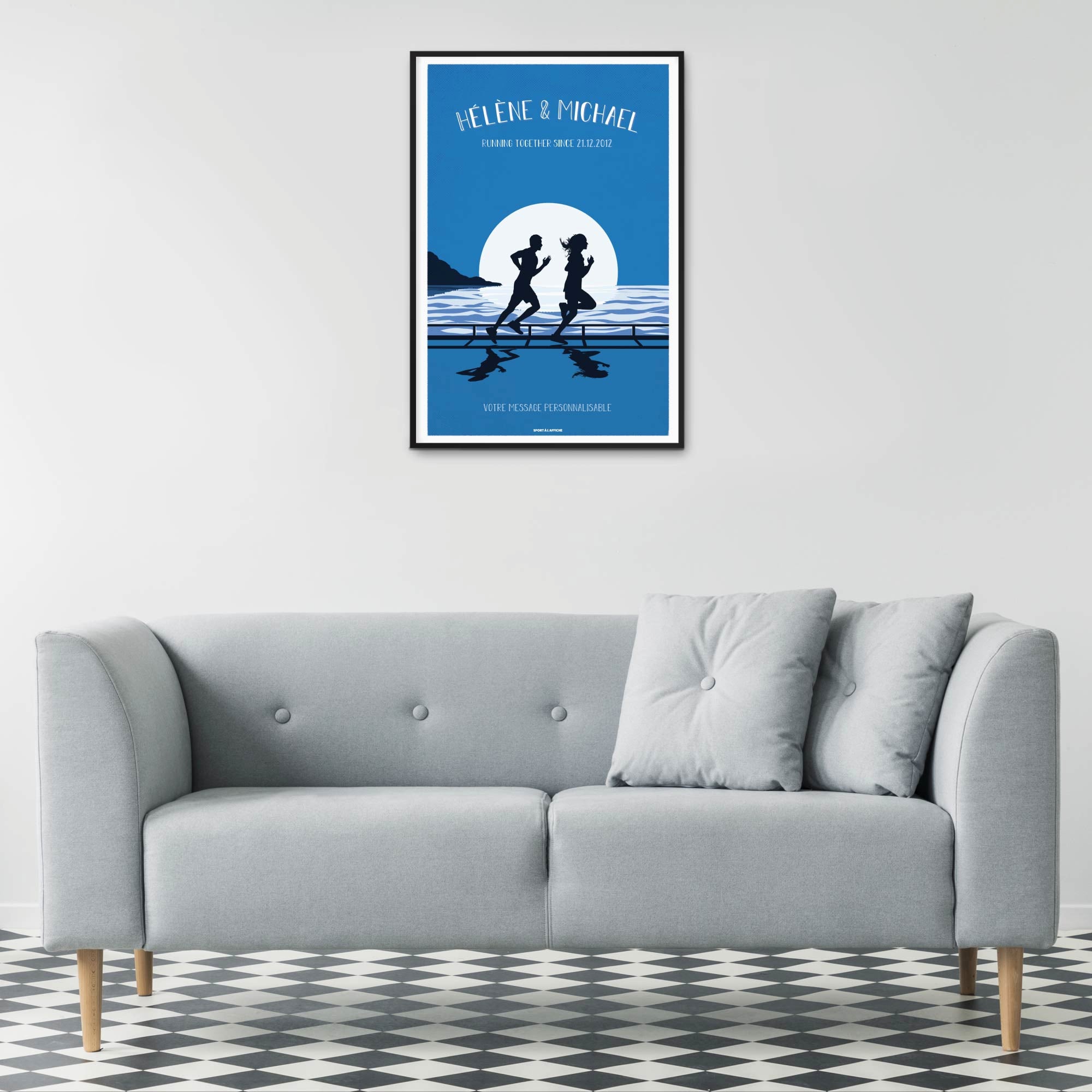 Affiche Running - Course à pied Personnalisée Duo / Couple