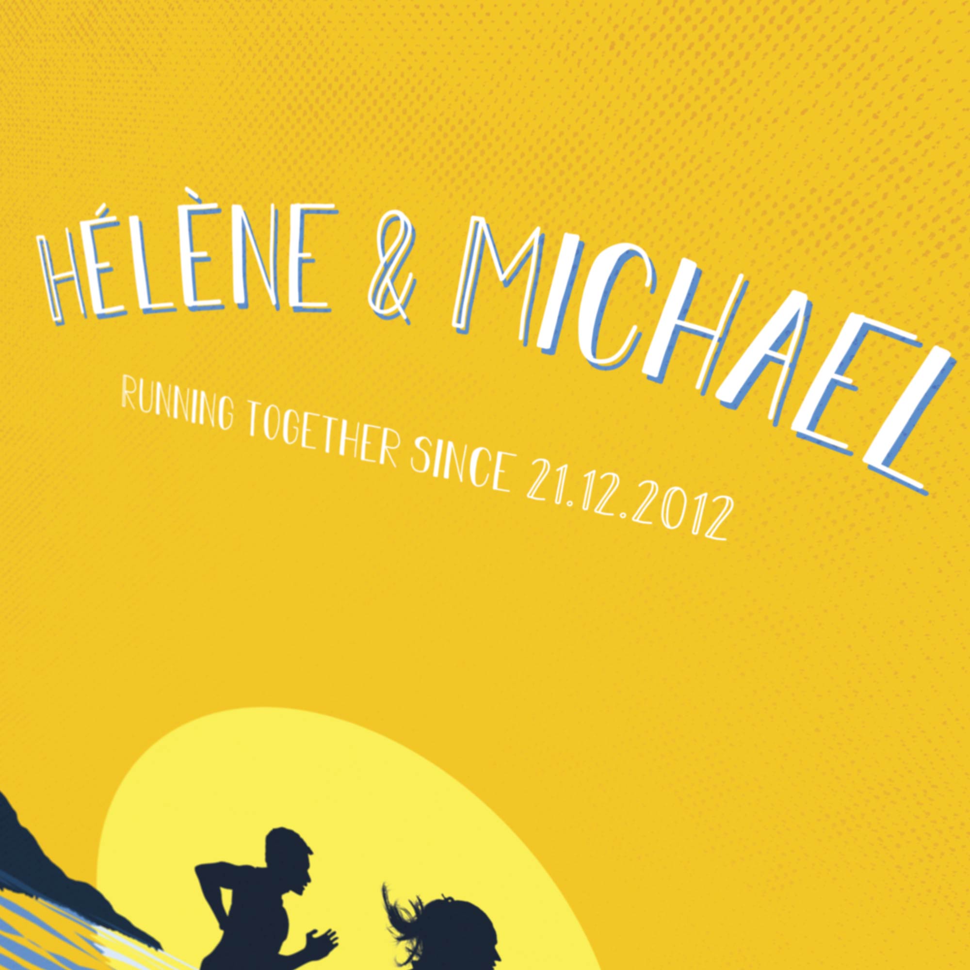 Affiche Running - Course à pied Personnalisée Duo / Couple