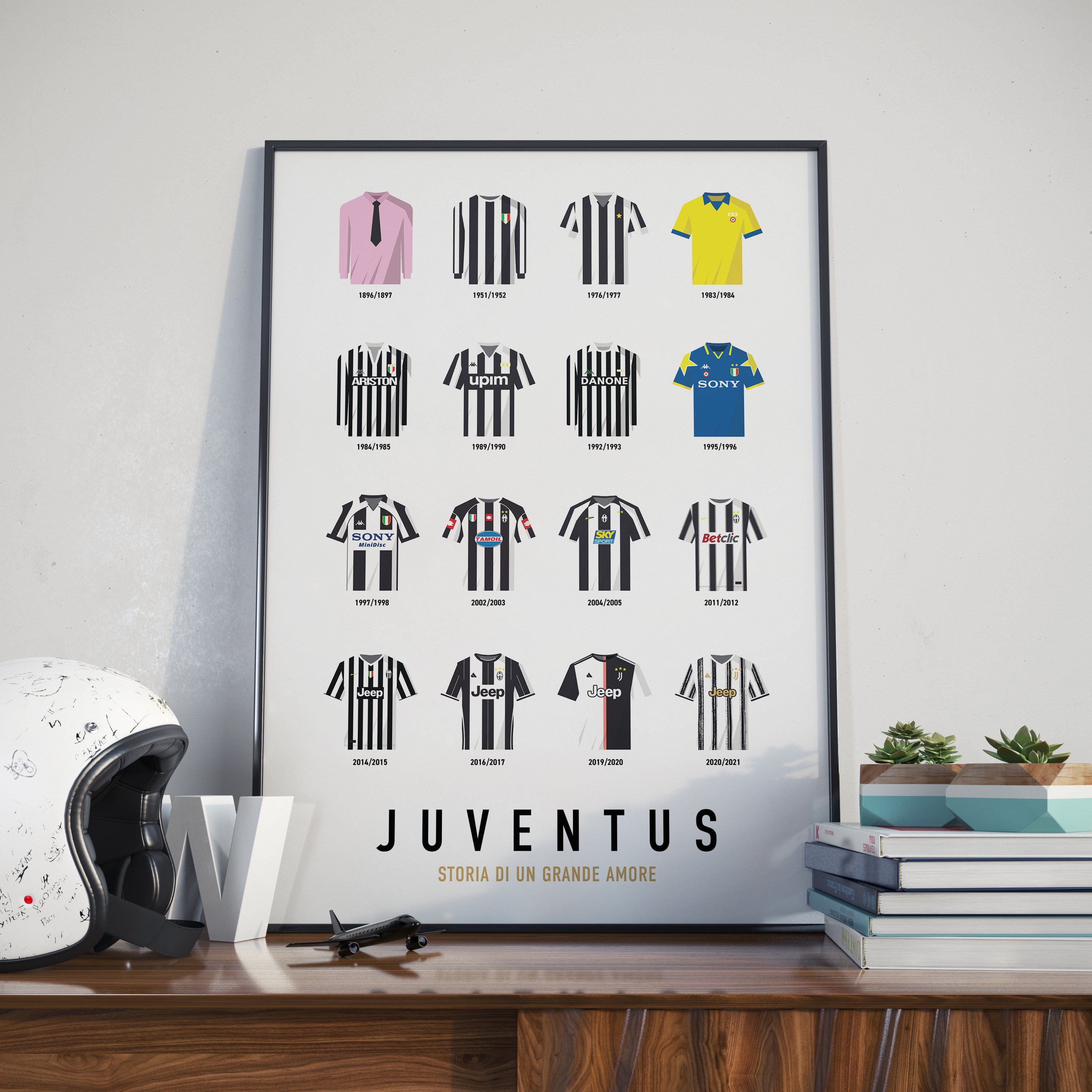 Affiche Foot - Juventus Maillots Historiques