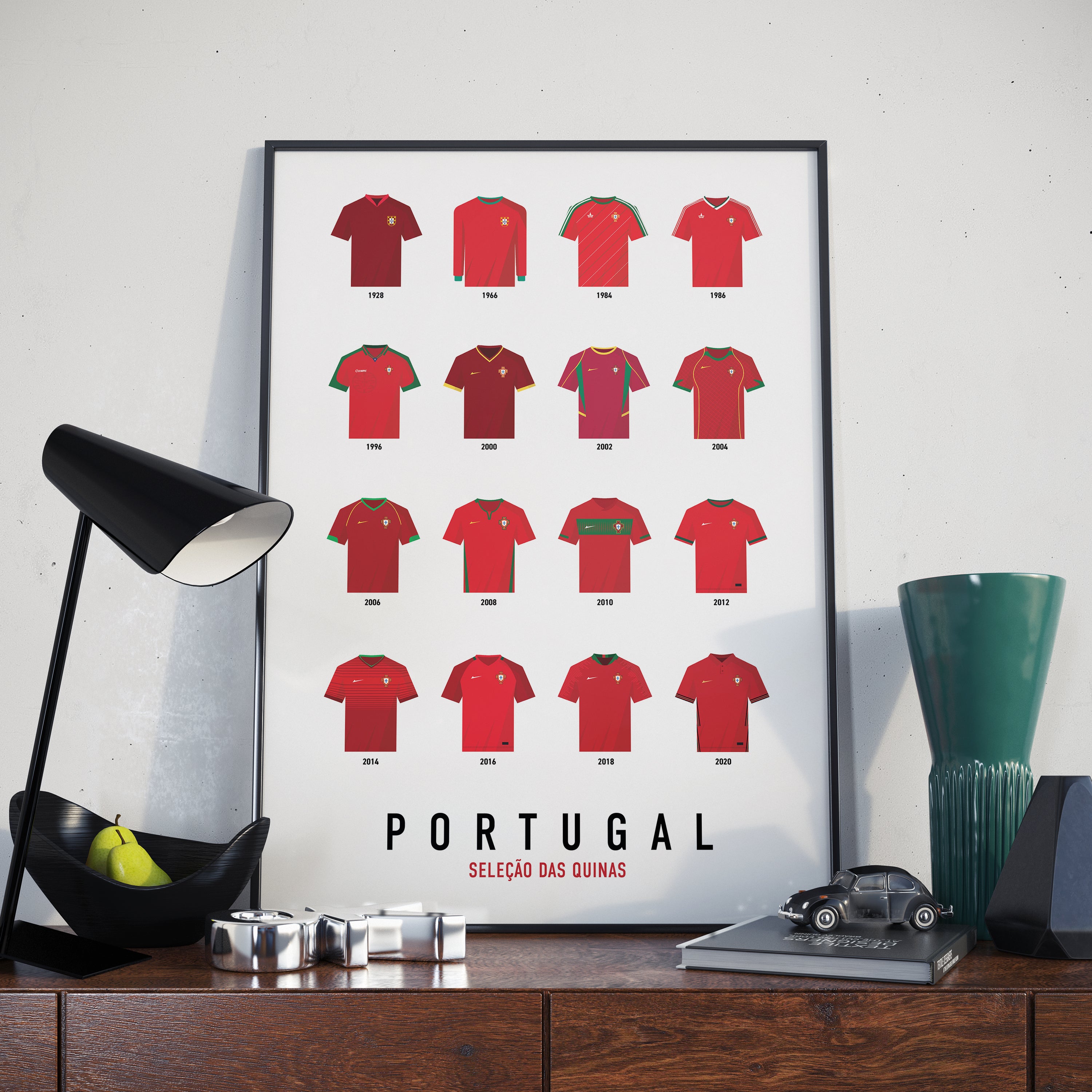 Affiche Football - Portugal Maillots Historiques