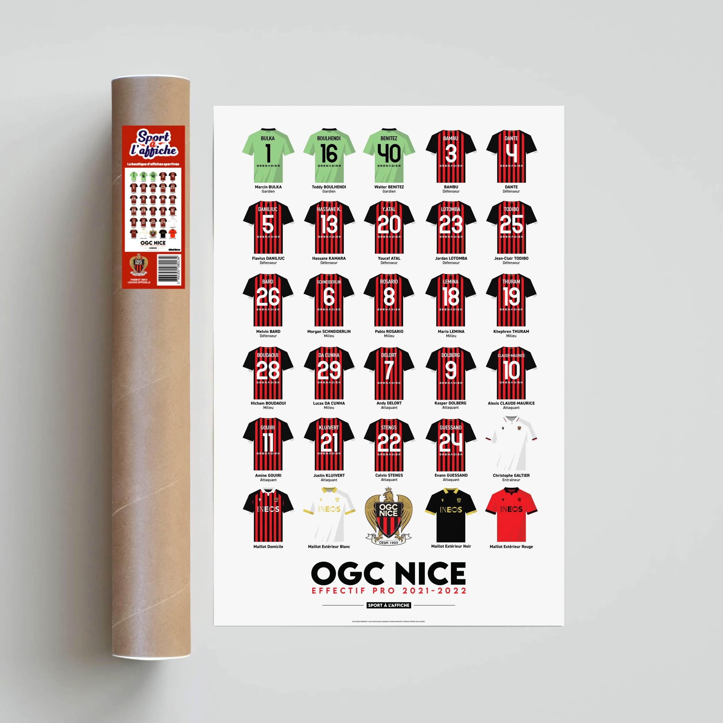 Affiche OGC NICE - Effectif Pro 2021-2022